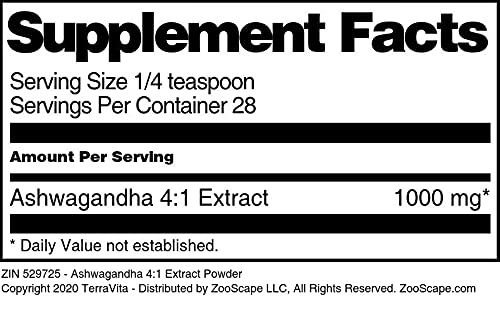 Terravita Ashwagandha 4:1 Extract Powder - 1 oz - image 3