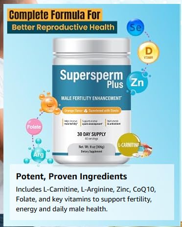 Supersperm Plus Male Fertility Supplement Powder - 10.5 oz - image 7