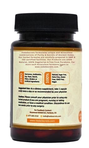 VedaSecrets Organic Turmeric Glow Herbal Supplement - 60 Vegetarian Capsules - image 4