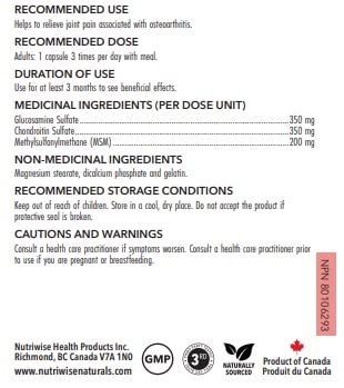 NutriWise Healthy Joint 900mg Glucosamine Chondroitin MSM - 360 Capsules - image 3