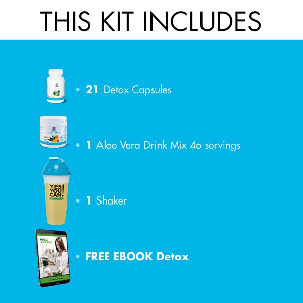 Yes You Can! Detox Kit Bundle, Capsules, Aloe Vera Mix & Bottle