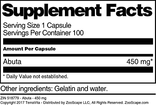 Terravita Abuta 450 mg - 300 Capsules (3 Pack) - image 5