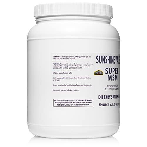Sunshine Valley Super MSM Powder (Methylsulfonylmethane), Unflavored