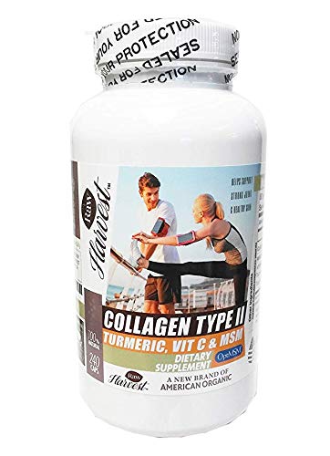RawHarvest Collagen Type II with Turmeric, Vitamin C & MSM - 240 Capsules