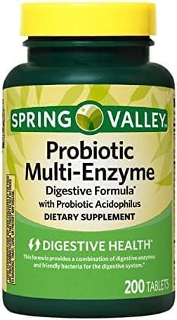 Spring Valley Probiotic Multi-Enzyme Digestive Formula Tablets - 200 Count