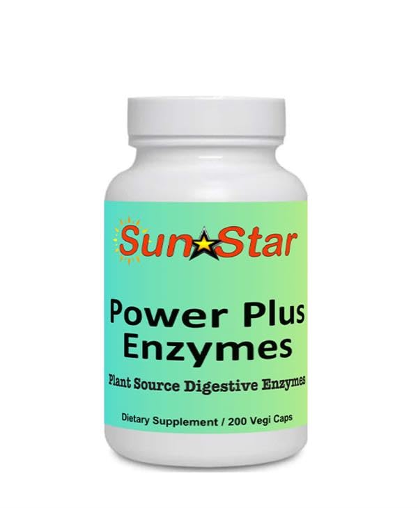 Sun Star Organics Power Plus Enzymes Digestive Supplement - 200 Capsules - image 2