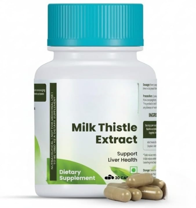 Milk Thistle Extract 800mg Silymarin for Liver Support - 30 Vegetarian Capsules