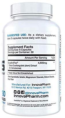 InnovaPharm Superior Cissus QuadraFlex 4800mg - 180 Capsules - image 3