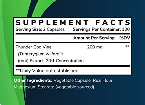 Shining Solace Thunder God Vine Root Extract 20:1 - 200 Capsules - image 4