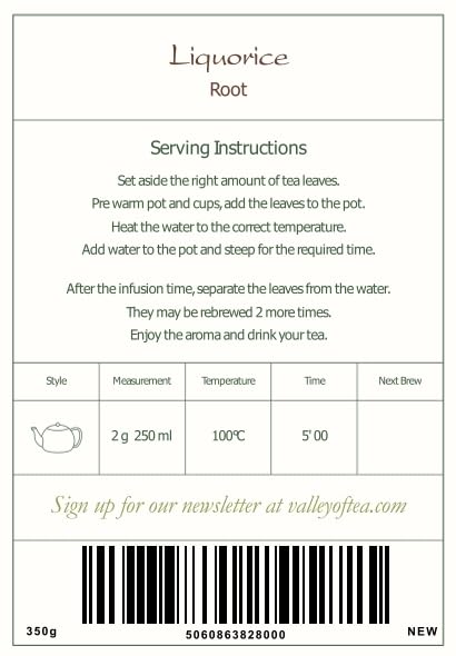 Valley of Tea Liquorice Root Dried Cut Herbal Tea - 350g - image 9