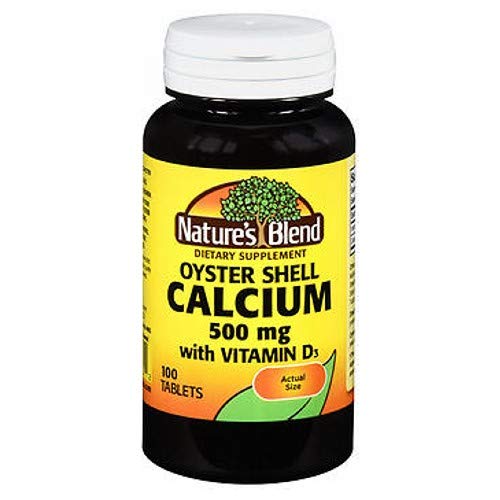 Nature's Blend Oyster Shell Calcium 500 mg + D - 100 Tablets