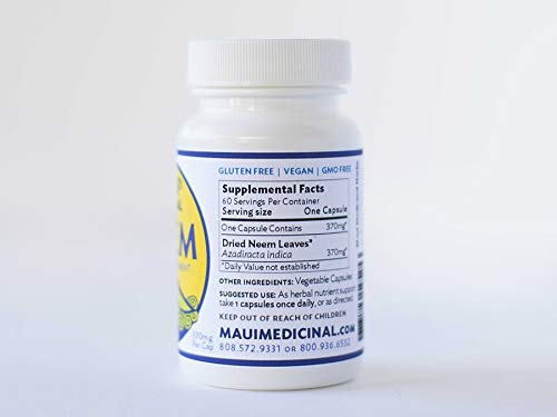 Maui Medicinal Herbs Neem Leaf 450mg - 90 Vegetarian Capsules - image 2