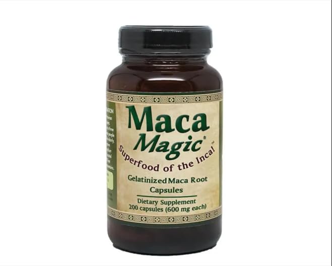 Maca Magic Organic Gelatinized Maca Powder Capsules - 200 Count