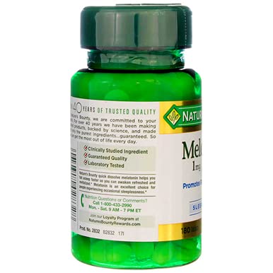 MAIA CACAO Nature's Bounty Melatonin 1 mg Tablets for Sleep - 360 Tablets - image 8
