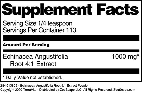 Terravita Echinacea Angustifolia Root 4:1 Extract Powder - 4 oz - image 3