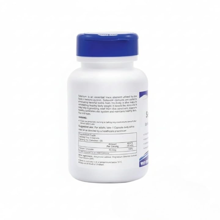 Generic Selenium 40mcg Vegetarian Capsules Immune Support - 60 Capsules - image 2