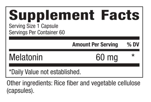 Bella Phytologic Melatonin Pure 60mg Sleep Aid - 60 Capsules - image 2