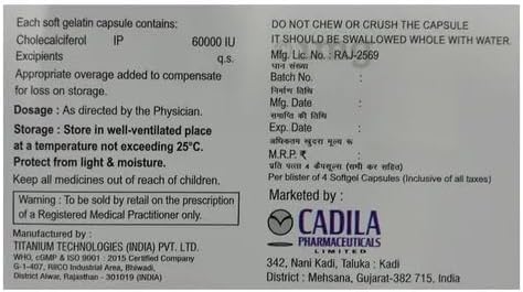 Generic Cholecalciferol Vitamin D3 60000 IU - 40 Capsules - image 2