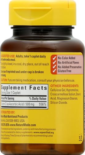 Nature Made Vitamin C 500 mg - 100 Caplets - image 3