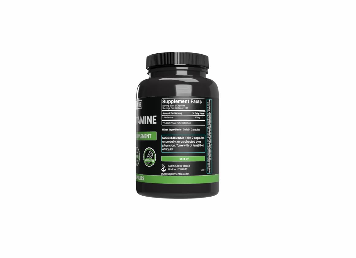 PURE ORIGINAL INGREDIENTS L-Glutamine (730 Capsules) No Magnesium Or