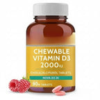 Generic Vitamin D3 2000 IU Chewable Tablets Raspberry - 120 Tablets