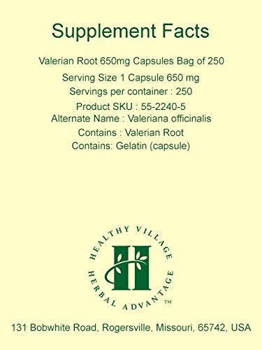 Herbal Advantage Valerian Root Capsules 650mg - 250 Capsules - image 3