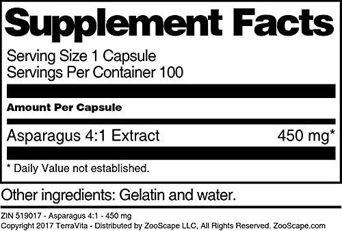 Terravita Asparagus 4:1-450 mg (100 Capsules, ZIN: 519017) - image 4