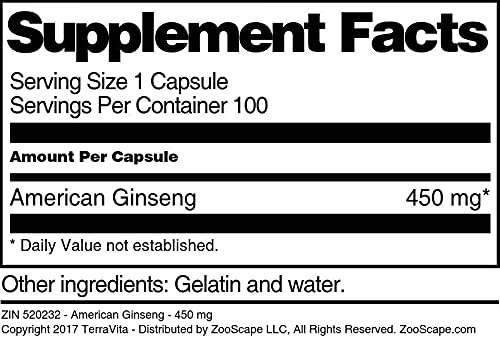 Terravita American Ginseng 450 mg - 300 Capsules (3 Pack) - image 3