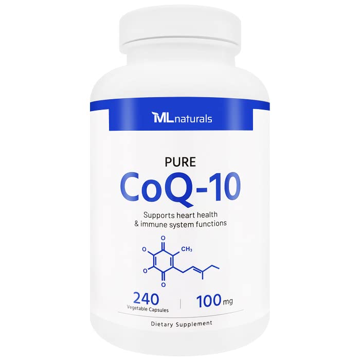 ML Naturals CoQ-10 100mg Supports Heart Health - 240 Vegetable Capsules