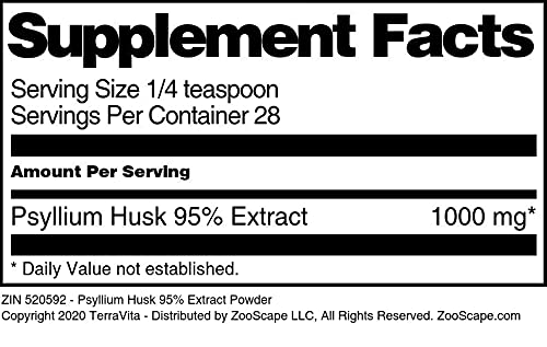 Terravita Psyllium Husk 95% Extract Powder - 1 oz - image 3