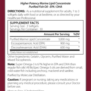 BIOSPEC NUTRITIONALS Super Omega-3 Concentrated EPA/DHA - 90 Softgels - image 2
