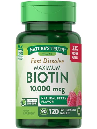 Beyondeals Nature's Truth Biotin 10000 mcg for Hair Growth - 120 Tablets - image 3