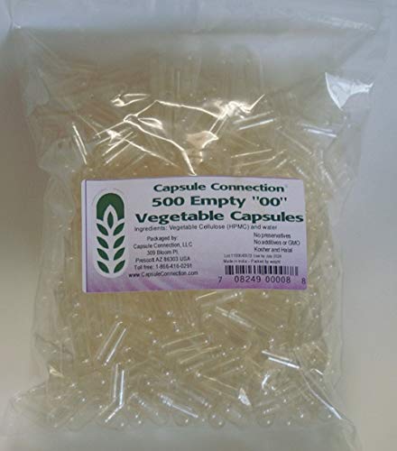 Capsule Connection Empty Vegetable Capsules Size 00 - 500 Count - image 2