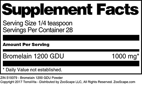 Terravita Bromelain 1200 GDU Powder (1 oz, ZIN: 519379)