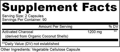 PURELY beneficial Activated Coconut Charcoal 1200mg - 180 Capsules - image 5