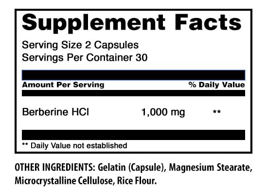 Amazing Formulas Berberine 1000mg Per Serving Capsules Supplement
