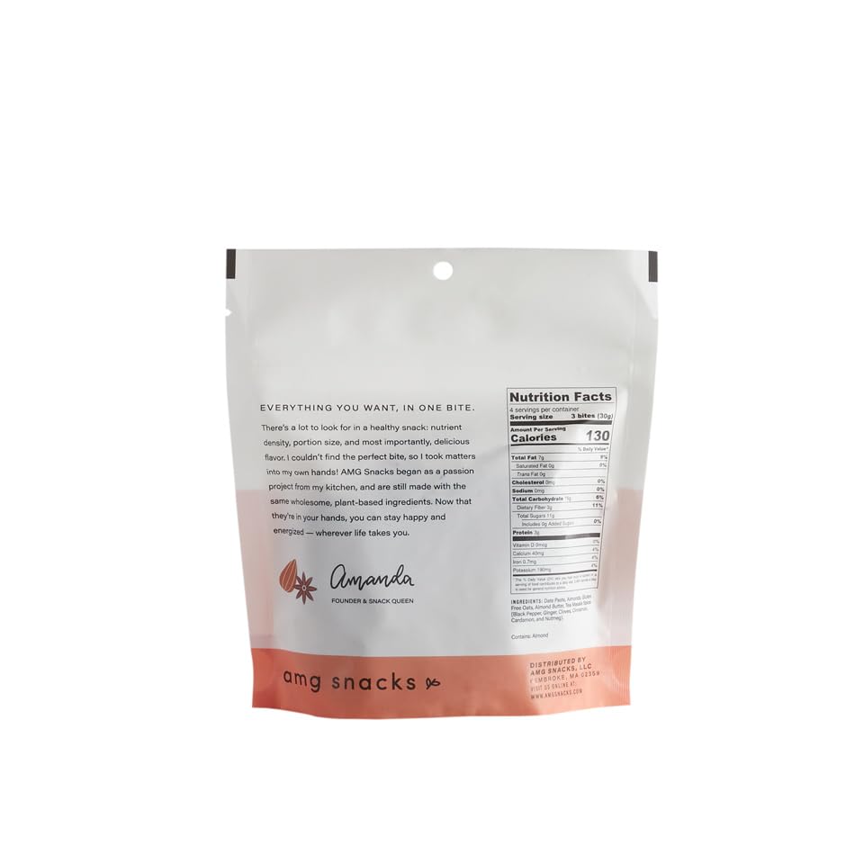 AMG Snacks Almond Chai Energy Bites - 36 Bites (3 Pouches) - image 2