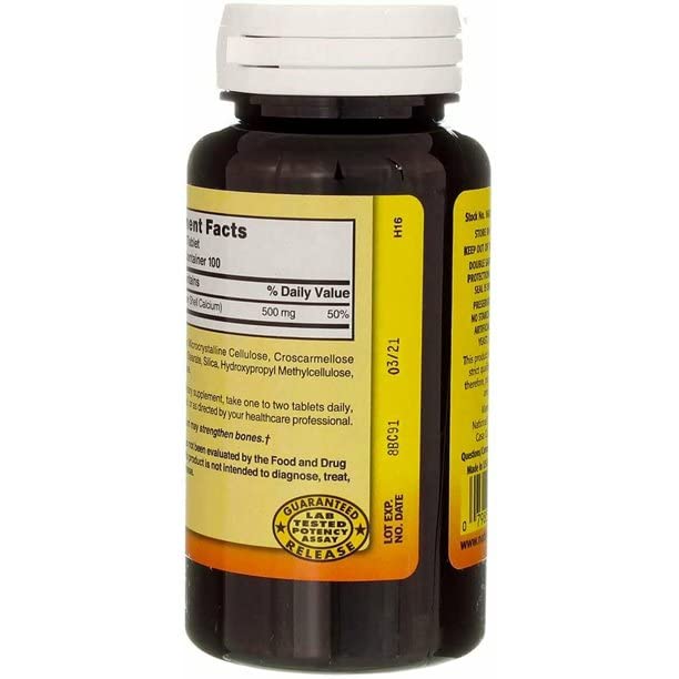 Nature's Blend Oyster Shell Calcium 500mg with Vitamin D3 - 500 Tablets - image 2