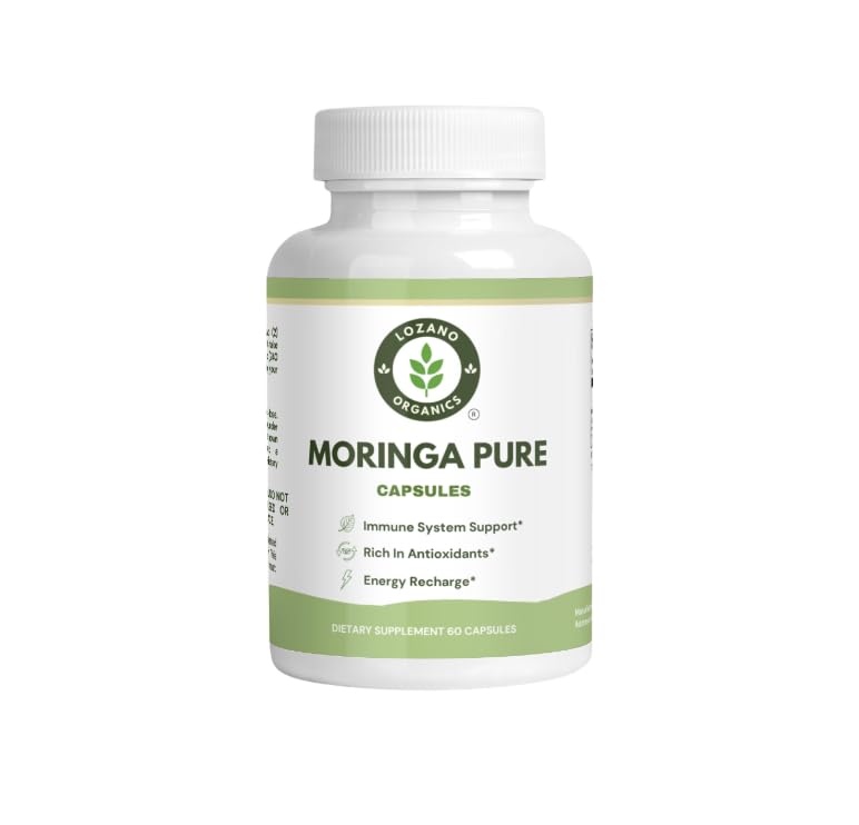 Lozano Organics Moringa Powder Capsules 800mg - 60 Capsules
