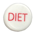 OCS Parts Diet Button Cap White with Red Letters - 1 Cap