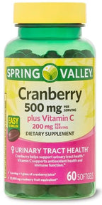 Spring Valley Cranberry 500mg Dietary Supplement - 60 Softgels
