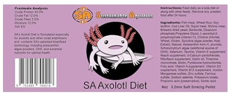 S A Sustainable Aquatics Axolotl Diet Pellets - 4 oz - image 4