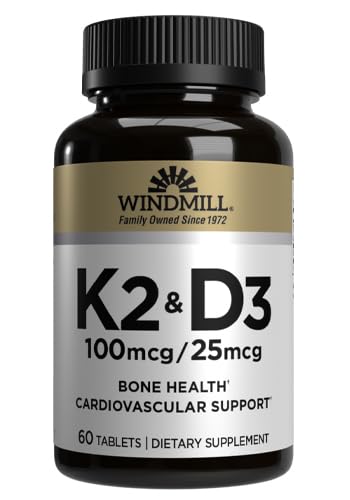 Windmill Vitamin K-2 with D-3 100mcg - 60 Tablets