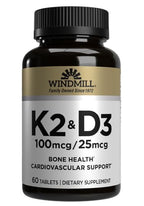 Windmill Vitamin K-2 with D-3 100mcg - 60 Tablets