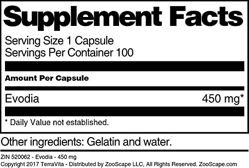 Terravita Evodia 450 mg - 100 Capsules - image 4