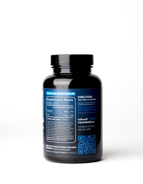recomnd Man+ Formula Energy & Muscle Support - 120 Capsules - image 7