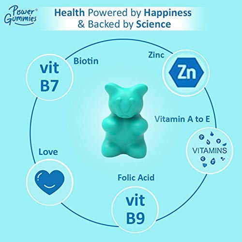 Power Gummies Hair & Nail Gummies with Biotin & Zinc - 120 Gummies - image 4