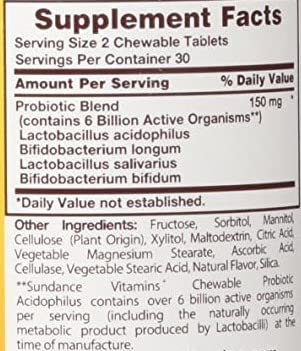Sundance Probiotic Acidophilus 6 Billion Active Cultures - 180 Tablets - image 5