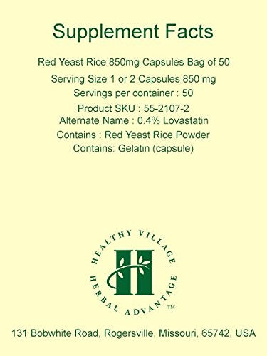 Herbal Advantage Red Yeast Rice 850mg - 50 Capsules - image 4
