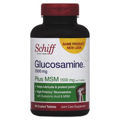 Schiff Glucosamine 1500mg Plus MSM and Hyaluronic Acid - 150 Tablets